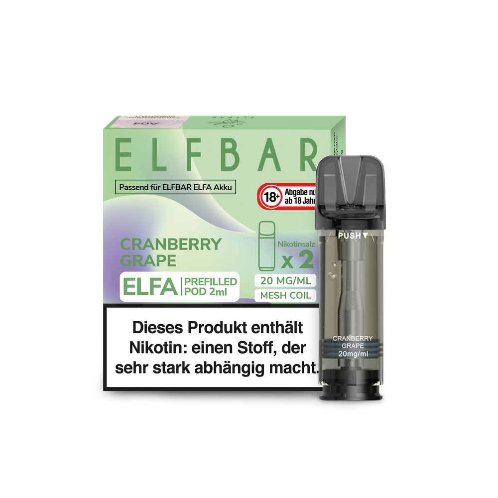 ELFBAR ELFA CP PODS - CRANBERRY GRAPE 20MG NIKOTIN 2ER PACK (10 Stück)