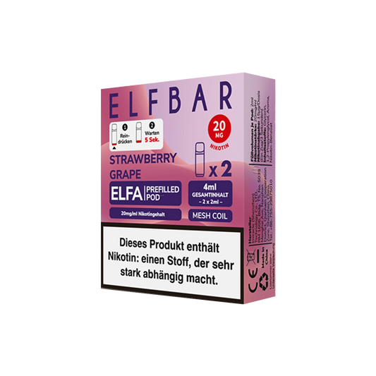 ELFBAR ELFA CP PODS - STRAWBERRY GRAPE 20MG NIKOTIN 2ER PACK (10 STÜCK)